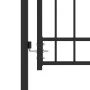 Puerta de valla con picos acero negro 100x125 cm de vidaXL, Puertas de jardín - Ref: Foro24-146389, Precio: 154,19 €, Descuen...