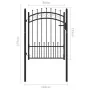 Puerta de valla con picos acero negro 100x125 cm de vidaXL, Puertas de jardín - Ref: Foro24-146389, Precio: 154,19 €, Descuen...