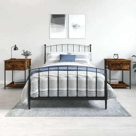 Nightstands 2 pcs engineered wood smoked oak 44x45x58 cm by vidaXL, Nightstands - Ref: Foro24-825848, Price: 52,93 €, Discoun...