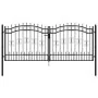 Black coated steel spear point fence gate 305x173cm by vidaXL, garden gates - Ref: Foro24-151096, Price: 362,13 €, Discount: %