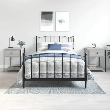 Mesita de noche 2 uds madera ingeniería gris Sonoma 44x45x58 cm by vidaXL, Nightstands - Ref: Foro24-825850, Price: 74,54 €, ...