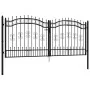 Black coated steel spear point fence gate 305x173cm by vidaXL, garden gates - Ref: Foro24-151096, Price: 362,13 €, Discount: %