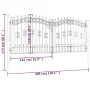 Black coated steel spear point fence gate 305x173cm by vidaXL, garden gates - Ref: Foro24-151096, Price: 362,13 €, Discount: %