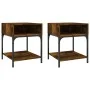 Mesitas noche 2 uds madera ingeniería roble ahumado 40x41x50 cm de vidaXL, Mesitas de noche - Ref: Foro24-825878, Precio: 52,...