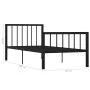 Estructura de cama de metal negro 100x200 cm de vidaXL, Camas y somieres - Ref: Foro24-284569, Precio: 91,06 €, Descuento: %