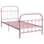 Estructura de cama de metal rosa 90x200 cm de vidaXL, Camas y somieres - Ref: Foro24-284510, Precio: 128,03 €, Descuento: %