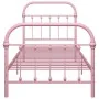 Estructura de cama de metal rosa 90x200 cm de vidaXL, Camas y somieres - Ref: Foro24-284510, Precio: 128,03 €, Descuento: %