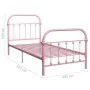 Estructura de cama de metal rosa 90x200 cm de vidaXL, Camas y somieres - Ref: Foro24-284510, Precio: 128,03 €, Descuento: %