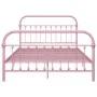 Pink metal bed frame 160x200 cm by vidaXL, Beds and slatted bases - Ref: Foro24-284514, Price: 149,07 €, Discount: %
