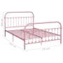 Pink metal bed frame 160x200 cm by vidaXL, Beds and slatted bases - Ref: Foro24-284514, Price: 149,07 €, Discount: %
