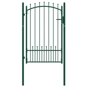Fence gate with green steel spikes 100x150 cm by vidaXL, garden gates - Ref: Foro24-146395, Price: 187,32 €, Discount: %