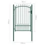 Fence gate with green steel spikes 100x150 cm by vidaXL, garden gates - Ref: Foro24-146395, Price: 187,32 €, Discount: %