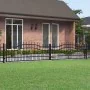 Black coated steel spear point fence gate 406x120cm by vidaXL, garden gates - Ref: Foro24-151099, Price: 414,79 €, Discount: %