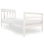 Weißer Massivholzbettrahmen 90x200 cm von vidaXL, Betten und Lattenroste - Ref: Foro24-3100640, Preis: 102,15 €, Rabatt: %