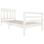 Weißer Massivholzbettrahmen 90x200 cm von vidaXL, Betten und Lattenroste - Ref: Foro24-3100640, Preis: 102,15 €, Rabatt: %