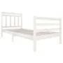 White solid wood bed frame 90x200 cm by vidaXL, Beds and slatted bases - Ref: Foro24-3100640, Price: 103,56 €, Discount: %