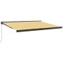 Toldo retráctil aluminio y tela amarillo y blanco 4x3 m de vidaXL, Toldos - Ref: Foro24-3154558, Precio: 479,18 €, Descuento: %
