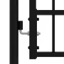 Black coated steel spear point fence gate 406x120cm by vidaXL, garden gates - Ref: Foro24-151099, Price: 414,79 €, Discount: %