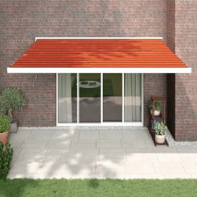 Retractable aluminum awning and orange and brown fabric 4x3 m by vidaXL, Awnings - Ref: Foro24-3154543, Price: 891,54 €, Disc...
