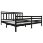 Black solid wood bed frame 200x200 cm by vidaXL, Beds and slatted bases - Ref: Foro24-3100678, Price: 166,59 €, Discount: %