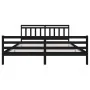 Black solid wood bed frame 200x200 cm by vidaXL, Beds and slatted bases - Ref: Foro24-3100678, Price: 166,59 €, Discount: %