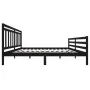 Black solid wood bed frame 200x200 cm by vidaXL, Beds and slatted bases - Ref: Foro24-3100678, Price: 166,59 €, Discount: %