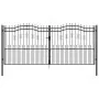 Black coated steel spear point fence gate 406x223 cm by vidaXL, garden gates - Ref: Foro24-151103, Price: 594,58 €, Discount: %