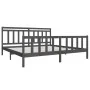 Estructura de cama de madera maciza gris 200x200 cm de vidaXL, Camas y somieres - Ref: Foro24-3100980, Precio: 164,46 €, Desc...