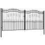 Black coated steel spear point fence gate 406x223 cm by vidaXL, garden gates - Ref: Foro24-151103, Price: 594,58 €, Discount: %