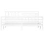 White solid wood bed frame 200x200 cm by vidaXL, Beds and slatted bases - Ref: Foro24-3101109, Price: 177,00 €, Discount: %