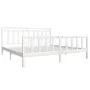 White solid wood bed frame 200x200 cm by vidaXL, Beds and slatted bases - Ref: Foro24-3100979, Price: 149,57 €, Discount: %