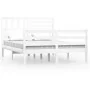 Weißer Massivholzbettrahmen 120x200 cm von vidaXL, Betten und Lattenroste - Ref: Foro24-3101084, Preis: 142,53 €, Rabatt: %