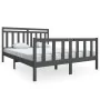 Gray solid wood bed frame 150x200 cm by vidaXL, Beds and slatted bases - Ref: Foro24-3100965, Price: 150,39 €, Discount: %