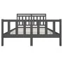 Gray solid wood bed frame 150x200 cm by vidaXL, Beds and slatted bases - Ref: Foro24-3100965, Price: 150,39 €, Discount: %