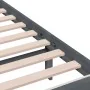 Gray solid wood bed frame 150x200 cm by vidaXL, Beds and slatted bases - Ref: Foro24-3100965, Price: 150,39 €, Discount: %