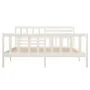 White solid wood bed frame 140x190 cm by vidaXL, Beds and slatted bases - Ref: Foro24-3101134, Price: 153,90 €, Discount: %