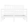 Estructura de cama de madera maciza blanca 140x200 cm de vidaXL, Camas y somieres - Ref: Foro24-3101089, Precio: 150,38 €, De...