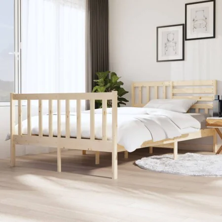 Solid wood bed frame 120x200 cm by vidaXL, Beds and slatted bases - Ref: Foro24-3101148, Price: 128,76 €, Discount: %