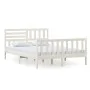 White solid wood bed frame 140x200 cm by vidaXL, Beds and slatted bases - Ref: Foro24-3101154, Price: 150,44 €, Discount: %