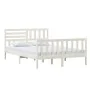 White solid wood bed frame 140x200 cm by vidaXL, Beds and slatted bases - Ref: Foro24-3101154, Price: 150,44 €, Discount: %
