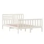 White solid wood bed frame 140x200 cm by vidaXL, Beds and slatted bases - Ref: Foro24-3101154, Price: 150,44 €, Discount: %