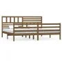 Honey brown solid wood bed frame 200x200 cm by vidaXL, Beds and slatted bases - Ref: Foro24-3101111, Price: 193,20 €, Discoun...