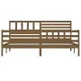 Honey brown solid wood bed frame 200x200 cm by vidaXL, Beds and slatted bases - Ref: Foro24-3101111, Price: 193,20 €, Discoun...