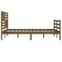 Honey brown solid wood bed frame 200x200 cm by vidaXL, Beds and slatted bases - Ref: Foro24-3101111, Price: 193,20 €, Discoun...