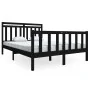 Estructura de cama de madera maciza negra 140x190 cm de vidaXL, Camas y somieres - Ref: Foro24-3100703, Precio: 171,46 €, Des...