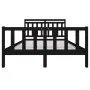 Estructura de cama de madera maciza negra 140x190 cm de vidaXL, Camas y somieres - Ref: Foro24-3100703, Precio: 171,46 €, Des...