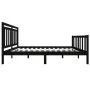 Estructura de cama de madera maciza negra 140x190 cm de vidaXL, Camas y somieres - Ref: Foro24-3100703, Precio: 171,46 €, Des...