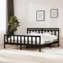Estructura de cama de madera maciza negra 200x200 cm de vidaXL, Camas y somieres - Ref: Foro24-3100982, Precio: 199,87 €, Des...