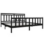 Estructura de cama de madera maciza negra 200x200 cm de vidaXL, Camas y somieres - Ref: Foro24-3100982, Precio: 199,87 €, Des...