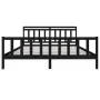 Estructura de cama de madera maciza negra 200x200 cm de vidaXL, Camas y somieres - Ref: Foro24-3100982, Precio: 199,87 €, Des...